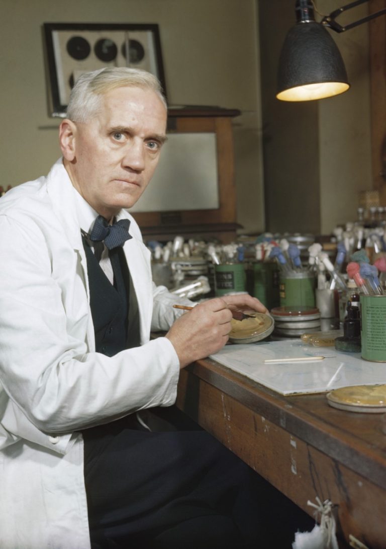 Sir Alexander Fleming dedicated Oklahoma Medical Research Foundation’s yet-to-be-completed building