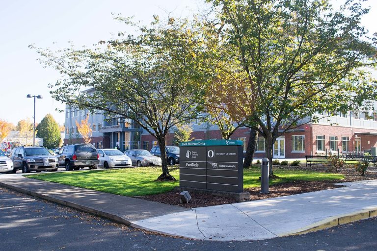 Riverfront Research Park at the University of Oregon dedicated its first building