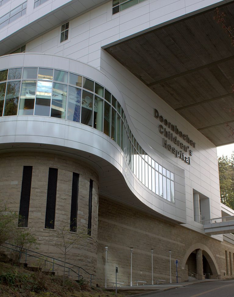Doernbecher Memorial Hospital for Children was built on the Marquam Hill campus